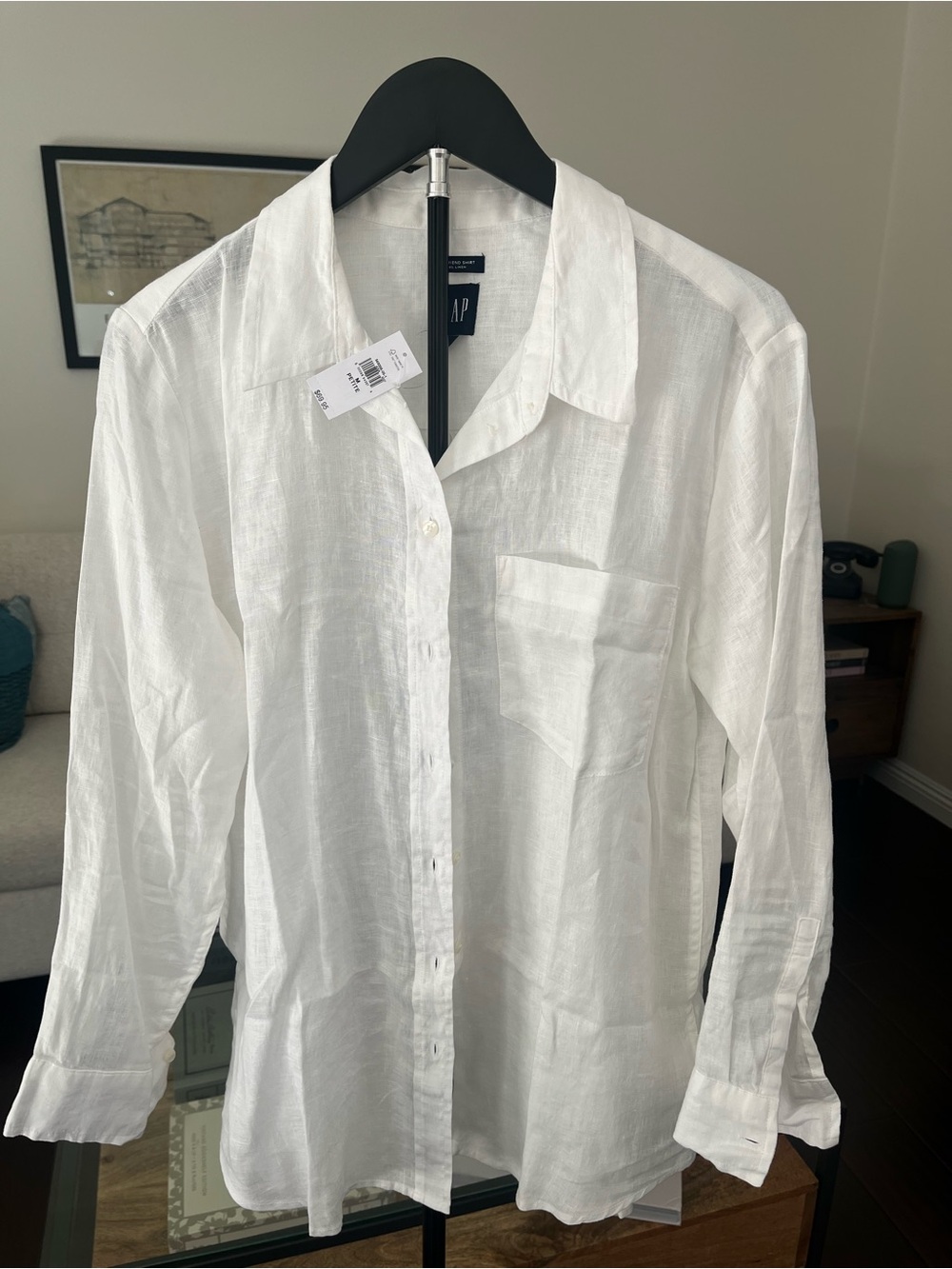 GAP Women’s White Linen Button-Down Shirt